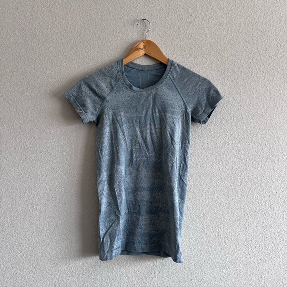 lululemon athletica Tops - Blue Patterned Short Sleeve Activewear from Lululemon